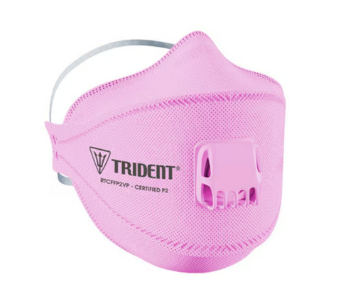 TRIDENT® Flat Fold P2 PINK Valved Respirator - Box of 20