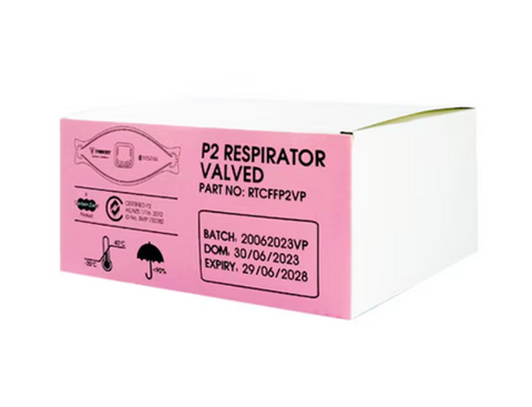 TRIDENT® Flat Fold P2 PINK Valved Respirator - Box of 20