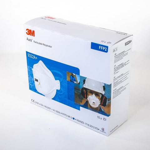 3M™ Particulate Respirator 9322A+P2, 10/Box