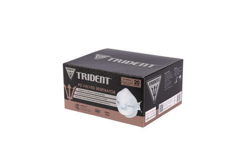 Respirator TRIDENT® Flat Fold P2 Valved (White).      20/Box