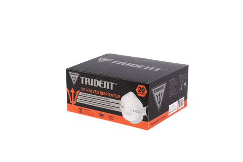 Respirator TRIDENT® Flat Fold P2 Valved (White).      20/Box